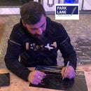 JOE CALZAGHE PERSONALLY SIGNED PHOTOGRAPHIC OF THE ICONIC KNOCKDOWN OF MIKKEL KESSLER PLM580