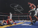 JOE CALZAGHE PERSONALLY SIGNED PHOTOGRAPHIC OF THE ICONIC KNOCKDOWN OF MIKKEL KESSLER PLM580