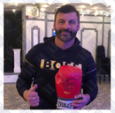 JOE CALZAGHE PERSONALLY SIGNED RIGHT HANDED BOXING GLOVE, PORTRAIT SIGNATURE. PLM581