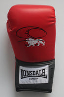 JOE CALZAGHE PERSONALLY SIGNED RIGHT HANDED BOXING GLOVE, PORTRAIT SIGNATURE. PLM581