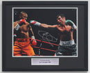JOE CALZAGHE PERSONALLY SIGNED & FRAMED PHOTOGRAPH FIGHTING ROY JONES Jr in 2008 PLM582-CFB1