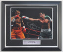 JOE CALZAGHE PERSONALLY SIGNED & FRAMED PHOTOGRAPH FIGHTING ROY JONES Jr in 2008 PLM582-SPF1