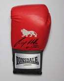 RICKY HATTON SIGNED RED LEFT HANDED BOXING GLOVE - PORTRAIT SIGNATURE