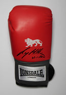 RICKY HATTON SIGNED RED RIGHT HANDED BOXING GLOVE - PORTRAIT SIGNATURE