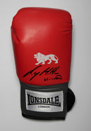 RICKY HATTON SIGNED RED RIGHT HANDED BOXING GLOVE - PORTRAIT SIGNATURE PLM661B