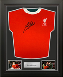 KEVIN KEEGAN FRAMED FRONT SIGNED LIVERPOOL 1973 FOOTBALL SHIRT, CLASSIC BLACK FRAME, PLM688-CFB