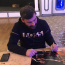 JOE CALZAGHE & ROY JONES Jr. DUEL SIGNED PHOTOGRAPH FRAMED IN A PREMIUM FRAME  PLM72-SPF1