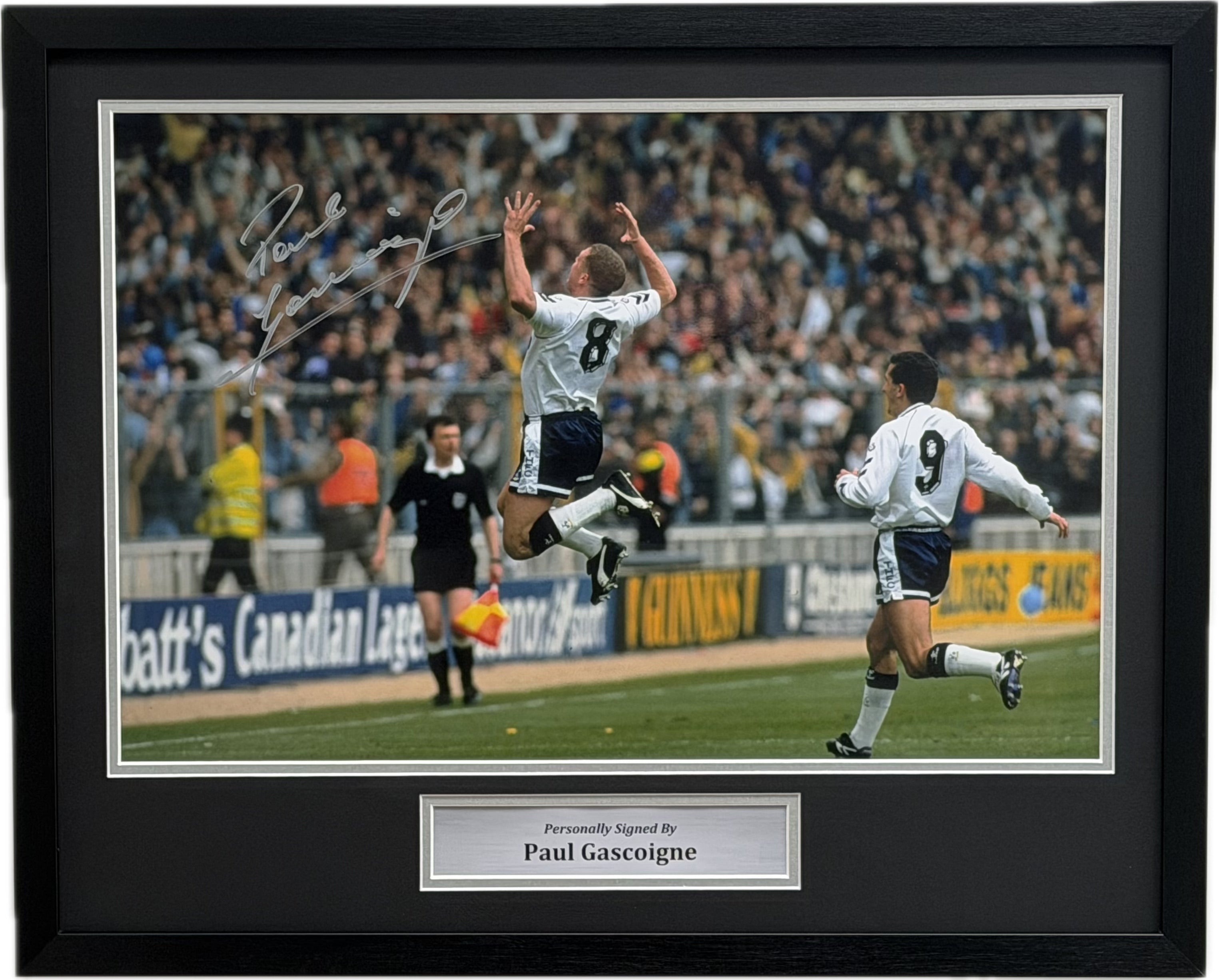 PAUL GASCOIGNE SIGNED PHOTOGRAPH 1991 FA CUP SEMI-FINAL CELEBRATION PL