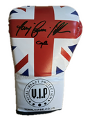 TONY "BOMBER" BELLEW PERSONALLY SIGNED VIP LEFT HANDED UNION JACK BOXING GLOVE, PORTRAIT SIGNATURE. PLM816A
