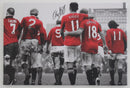 PERSONALLY SIGNED RYAN GIGGS MANCHESTER UNITED LEGENDS CANVAS. 18X12 INCHES PLM858