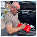 PERSONALLY SIGNED RED VIP BOXING GLOVE BY BARRY McGUIGAN RIGHT HAND, PORTRAIT SIGNATURE