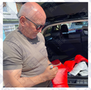 PERSONALLY SIGNED RED VIP BOXING GLOVE BY BARRY McGUIGAN LEFT HAND, PORTRAIT SIGNATURE