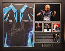 PHIL TAYLOR PERSONALLY FRONT SIGNED DARTS SHIRT -  THE POWER - PREMIUM FRAME