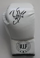 PERSONALLY SIGNED WHITE VIP BOXING GLOVE BY BARRY McGUIGAN RIGHT HAND, PORTRAIT SIGNATURE