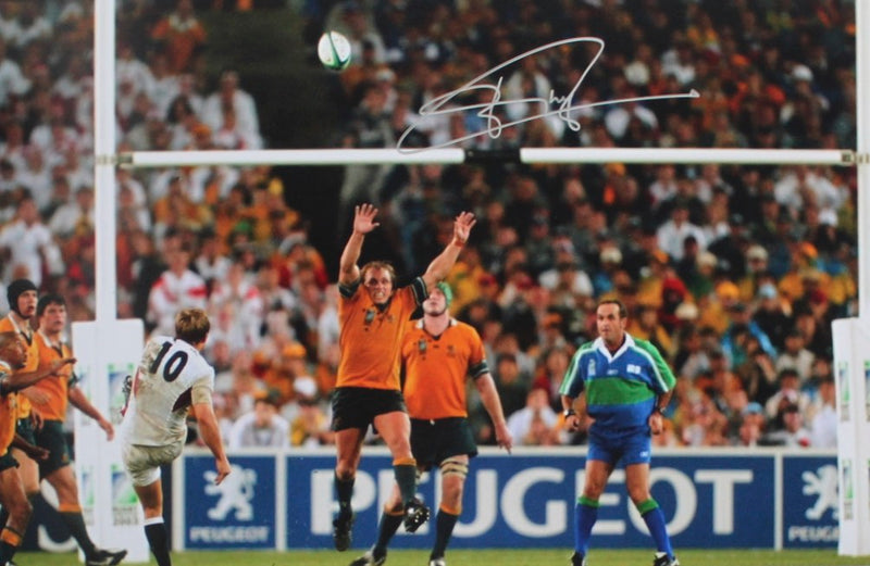 JONNY WILKINSON SIGNED PHOTO - 2003 RUGBY WORLD CUP - THE DROP KICK