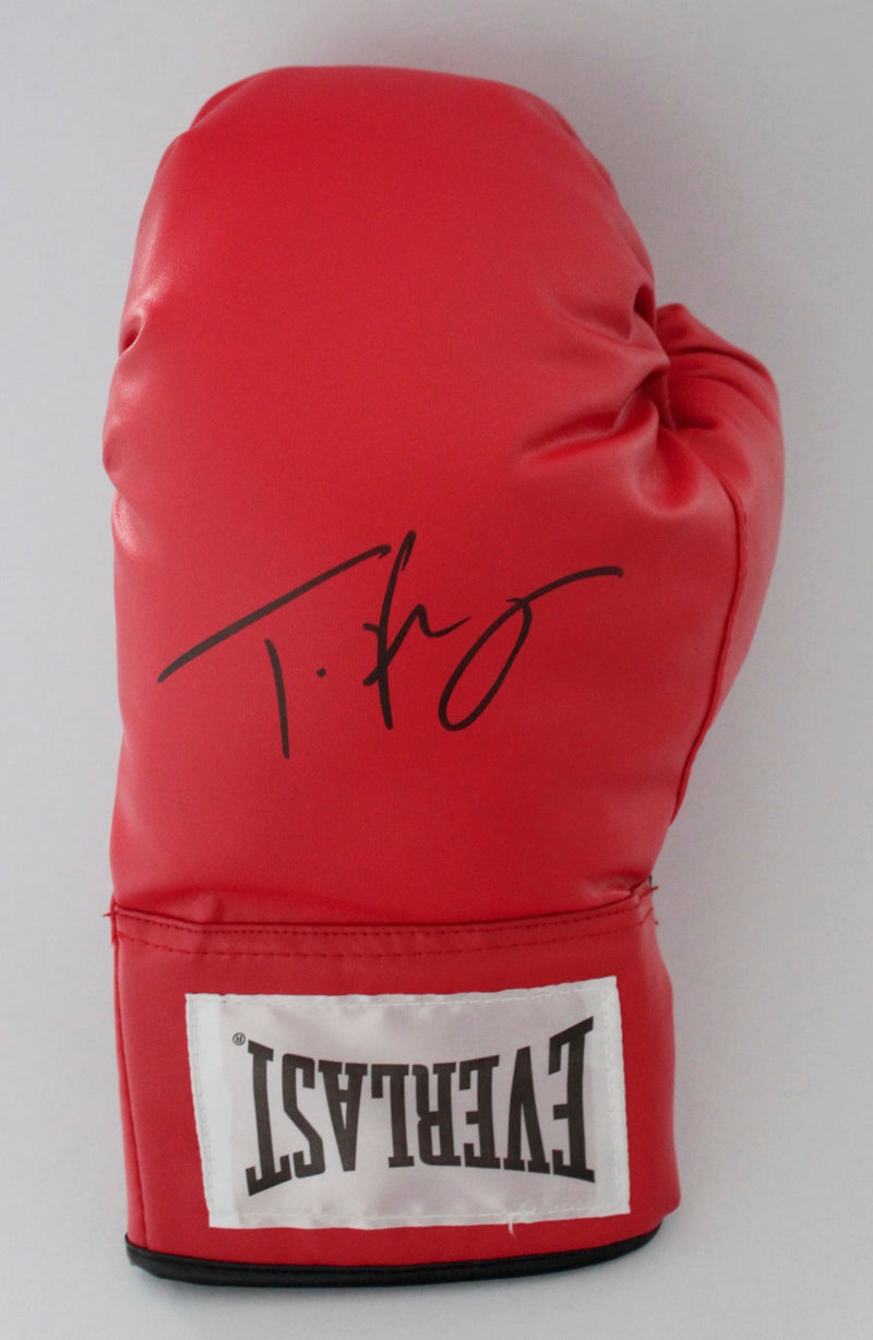 TYSON FURY SIGNED RED EVERLAST BOXING GLOVE - LEFT HAND - PORTRAIT SIGNATURE