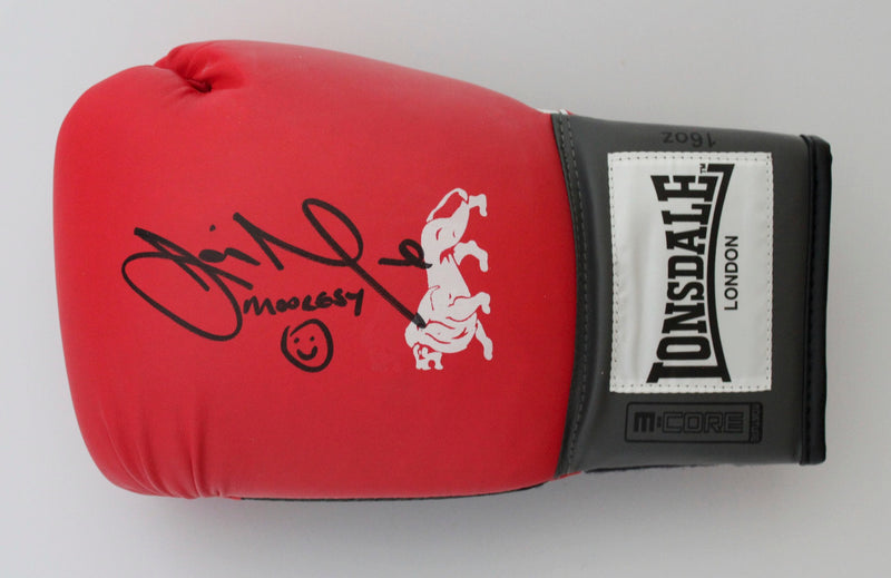 JAMIE MOORE PERSONALLY SIGNED - LEFT HANDED BOXING GLOVE - LANDCAPE SIGNATURE