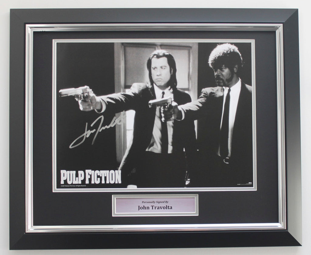 HWC Trading FR A3 John Travolta & Samuel L Jackson Pulp Fiction Vincent & Jules Regali Stampati Autografo Firmato Immagine Per Gli Appassionati Di Memorabilia Di Film - A3 Framed HWC Trading FR A3 John Travolta & Samuel L Jackson Pulp Fiction Vincent & Jules Regali Stampati Autografo Firmato Immagine Per Gli Appassionati Di Memorabilia Di Film - A3 Framed