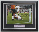 JASON ROBINSON SIGNED ENGLAND PHOTO - 2003 RUGBY WORLD CUP TRY - PREMIUM FRAME