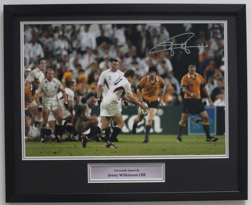 JONNY WILKINSON SIGNED PHOTO - 2003 RUGBY WORLD CUP - HERE IT GOES - CLASSIC FRAME