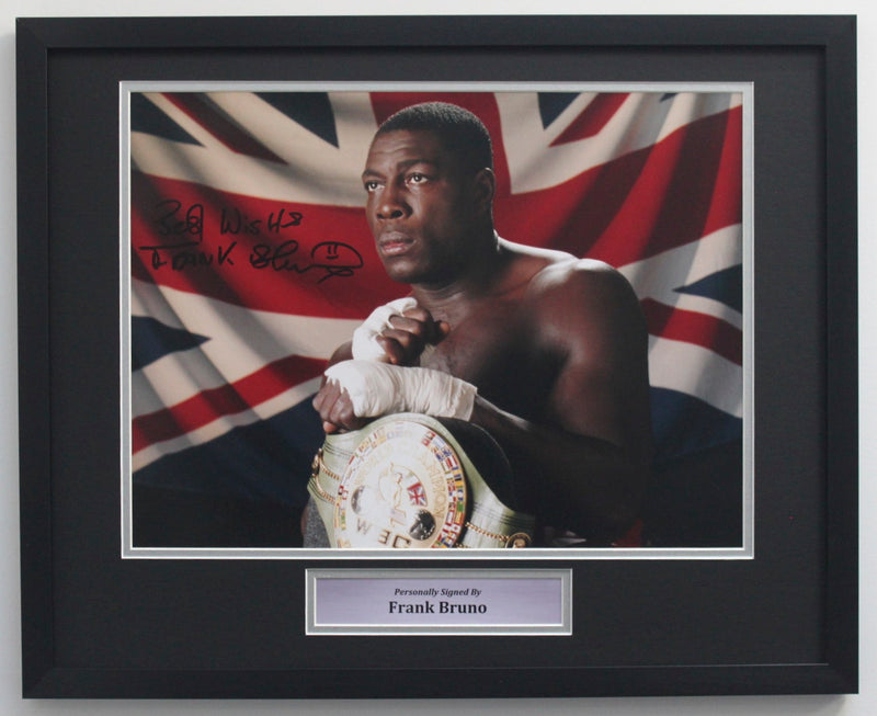 FRANK BRUNO SIGNED PHOTO - WBC WORLD HEAVYWEIGHT CHAMPION - CLASSIC FRAME