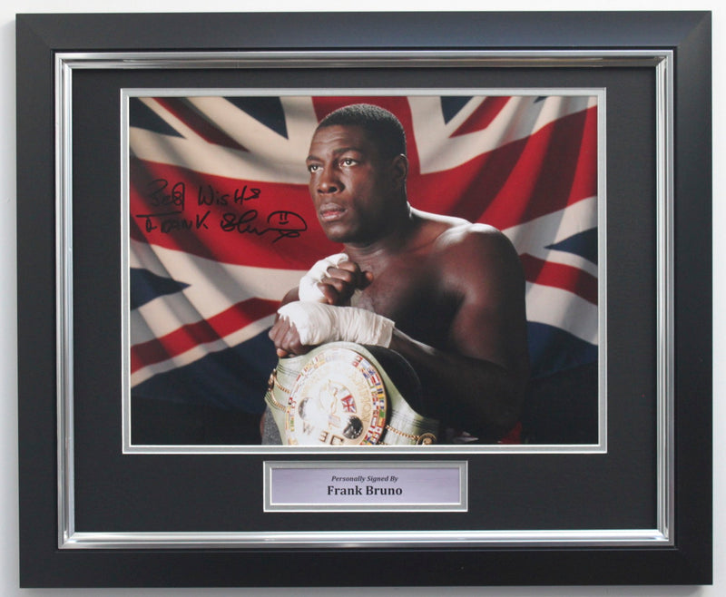 FRANK BRUNO SIGNED PHOTO - WBC WORLD HEAVYWEIGHT CHAMPION - PREMIUM FRAME