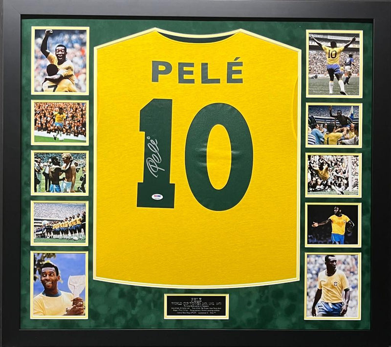 PELÉ PERSONALLY SIGNED BRAZIL FOOTBALL SHIRT, REAR SIGNED