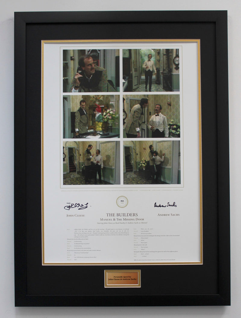 JOHN CLEESE & ANDREW SACHS - THE MISSING DOOR -  DUAL SIGNED CLASSIC FRAME