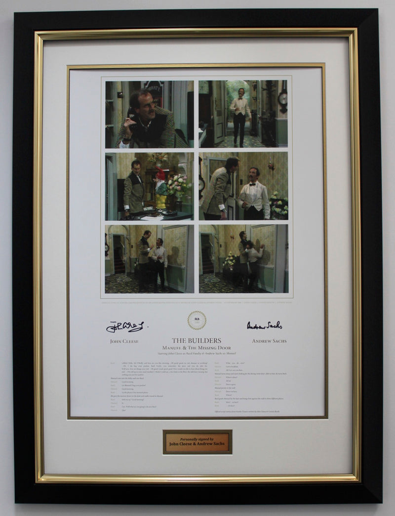 JOHN CLEESE & ANDREW SACHS - THE MISSING DOOR -  DUAL SIGNED PREMIER FRAME